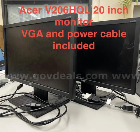 Lot of 2x Acer Model #V206HQL 20" Monitors