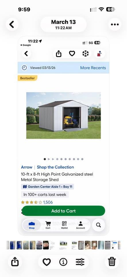 10x8  storage building