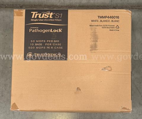 2 Cases of 500 per case TrustMedical Trust S1 Single-Use Microfiber Mop Pads (16", White)
