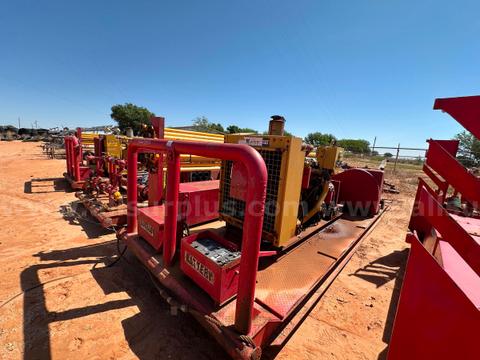 Pump Skid, Triplex, National Oilwell JWS-340, Skidded w/ CAT C9 Diesel Engine Driver & Gear Reducer, Qty 1