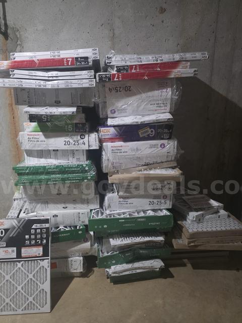 Lot of Assorted HVAC Air Filters (Honeywell, HDX, Filterbuy, Glasfloss) - Various Sizes