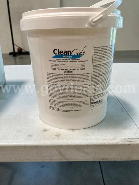 CleanCide Wipes 280 Buckets (400 wipes each) on 3 pallets - New/EXPIRED