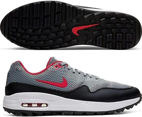 Nike Air Max 1 G Men's Golf Shoes/Cleats CI7576 002 Particle Grey Red SIZE 11.5 NEW *WILL SHIP*