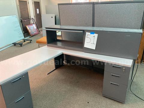 4 grey desk