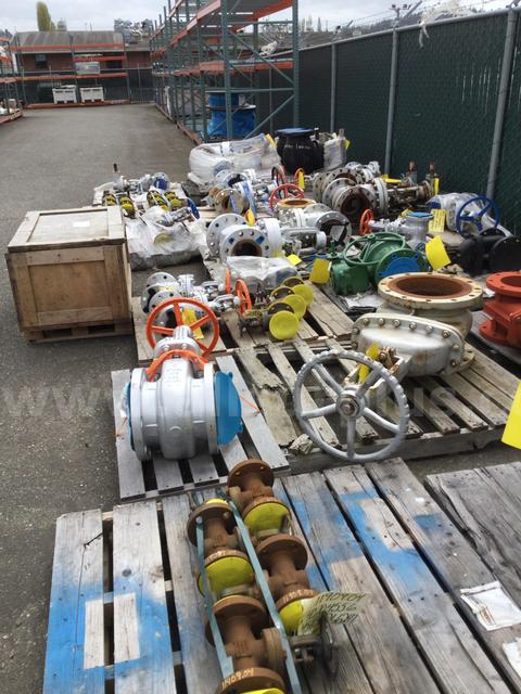 Valves, Gate, Globe, Check, Various Sizes & Types, 1 Lot
