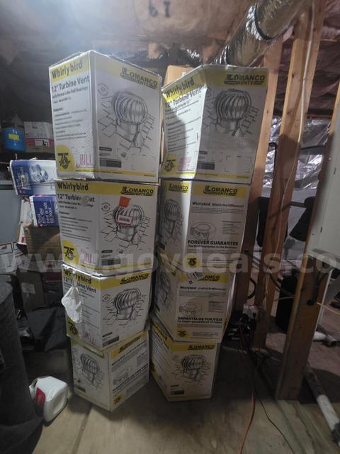Lot of New Lomanco Whirlybird 12-Inch Aluminum Turbine Roof Vents
