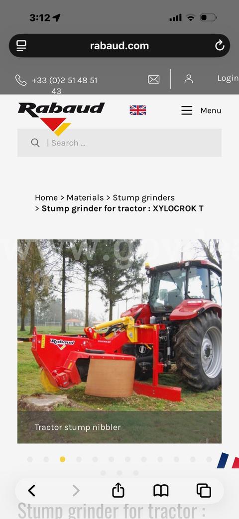 Rabaud 3 pt tractor stump grinder new with warranty