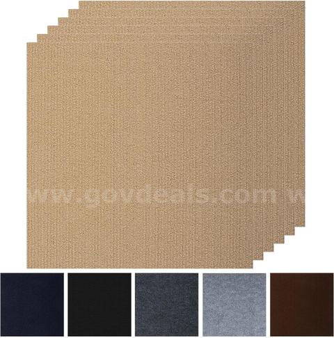 SHIPPING AVAILABLE 40pcs Light Coffee Brown Peel & Stick Carpet Squares 24x24 Inch Self Adhesive (B0003-A2)