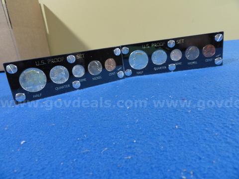1964 P & D U.S. Coin Set Display - Last Year of Silver Coins with Premium Silver Screws