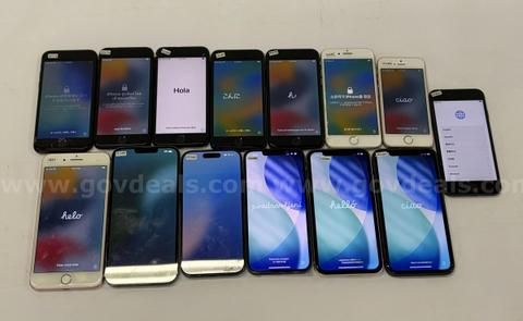 Lot of (14) Apple iPhones – Mixed Models & Storage Capacities – iCloud / MDM Locked