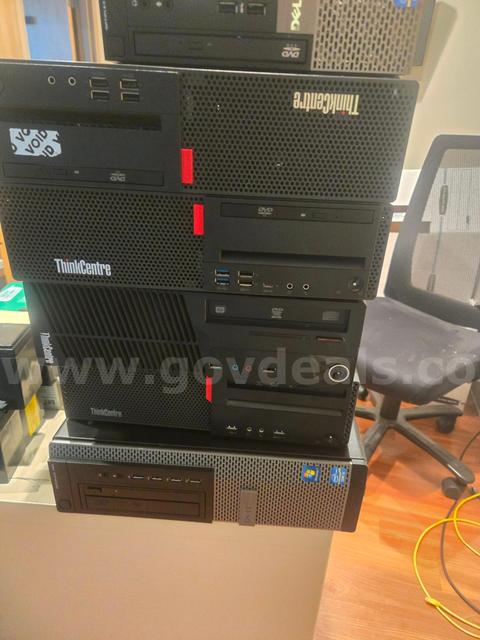 Lot of 4 Lenovo ThinkCentre desktops and 2 Dell Laptops