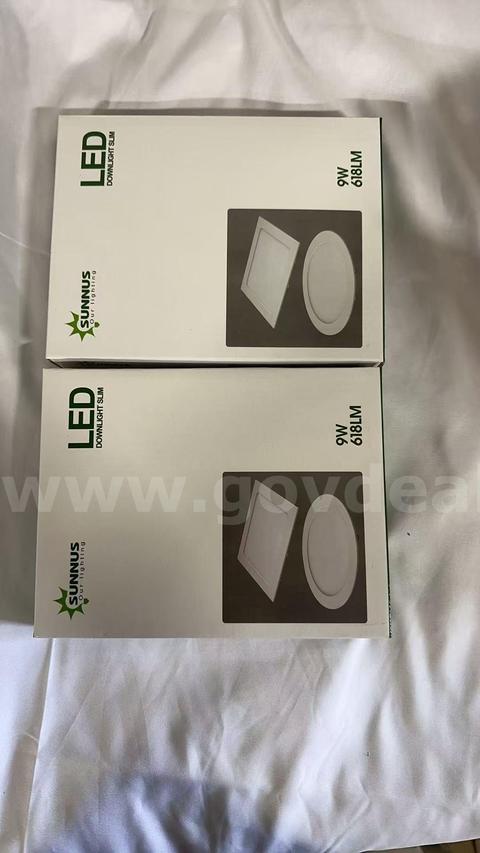 SHIPPING AVAILABLE  Lot of 2 SUNNUS 9W Ultra Slim LED Downlight, 618LM Recessed Ceiling Light, 140mm Cutout, 120°(Pa-05)