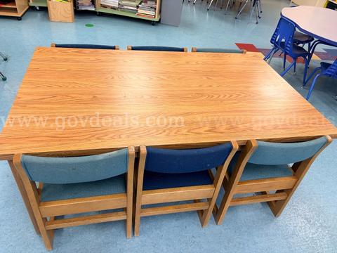 Wooden Activity Table with 6 Chairs