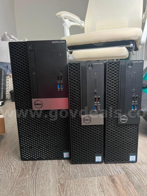 Lot of 3 Dell OptiPlex SFF Desktops | Core i5 & i3 (7th/9th Gen) | 8GB-16GB RAM | 256GB SSDs | Windows 10 Pro