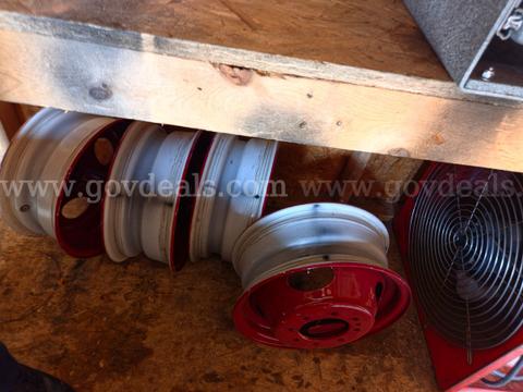 Lot of 4 Unused Heavy-Duty Steel Wheels – Believed Ford Ambulance/F-Series