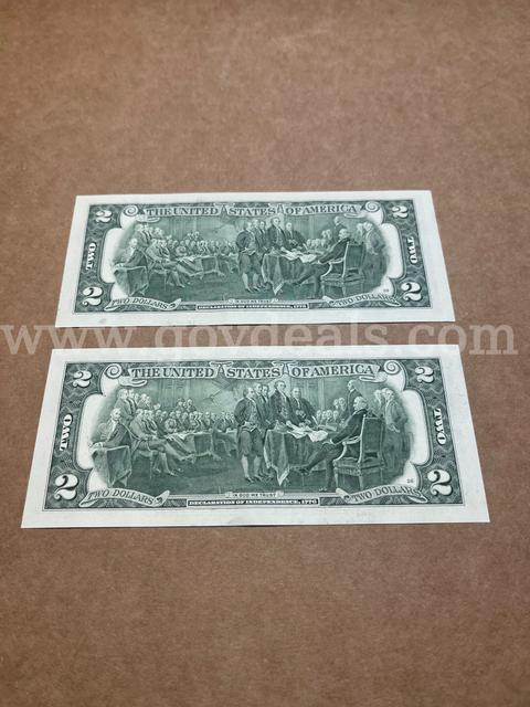 Two $2 Federal Reserve Notes