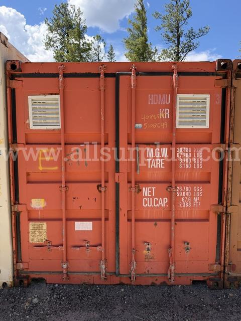 Shipping Container 40ft x 8.5ft x 8ft, With Contents, Qty 1.