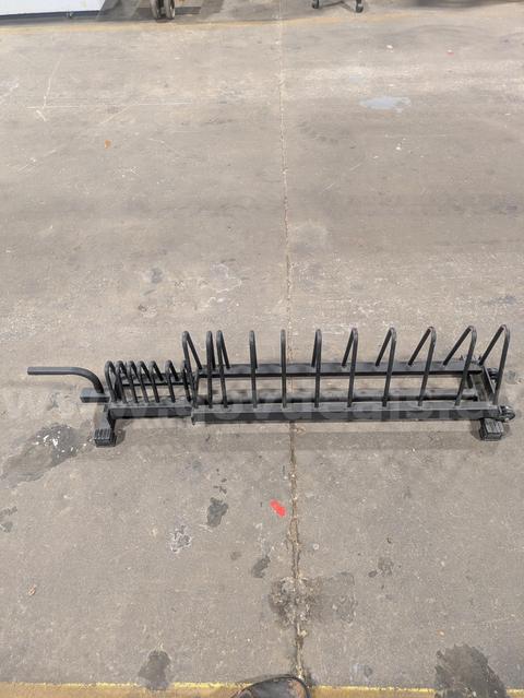 Horizontal weight plate storage