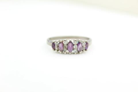Amethyst Marquise Silver Ring