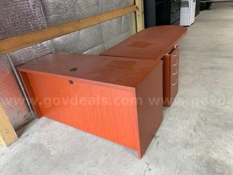 L-Shaped Desk & Storage Cabinet
