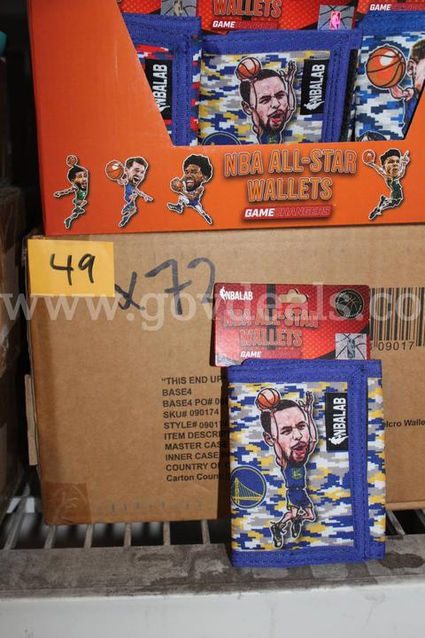 Nbalab All Star Wallets Golden State Warriors Stephen Curry Velcro Wallet Yellow & Blue Camo Color