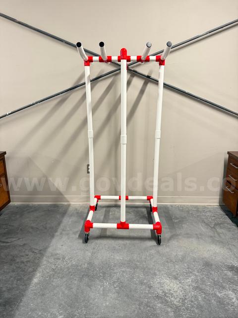 PVC Rack (Red & White) on Wheels