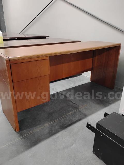 Oak 2 Drawer Desk