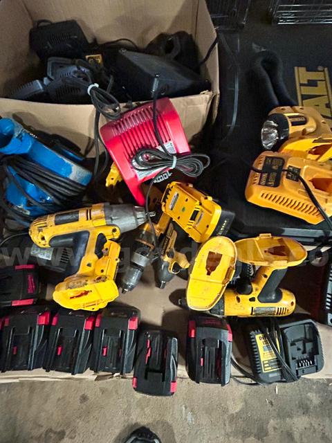 DeWalt and Milwaukee Cordless Tool and Battery Charger Lot