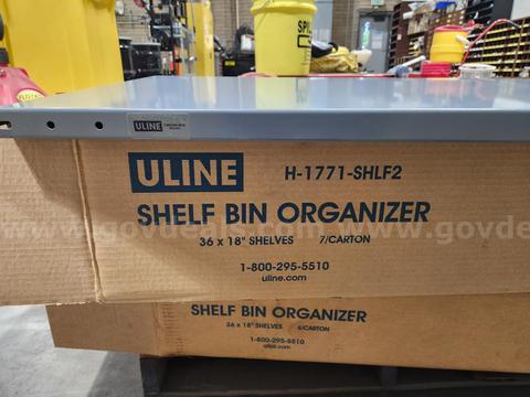 Box of new Uline metal shelves (Lot #3)