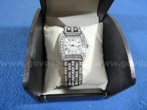 Croton Tonneau Sapphire Watch | Full Crystal & Sapphire Bezel & Bracelet | Working