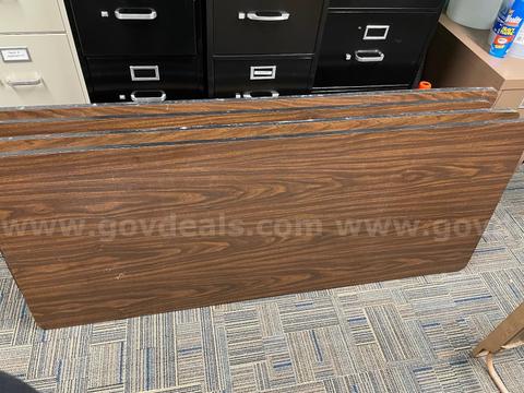 6ft Wood & Metal Folding Tables