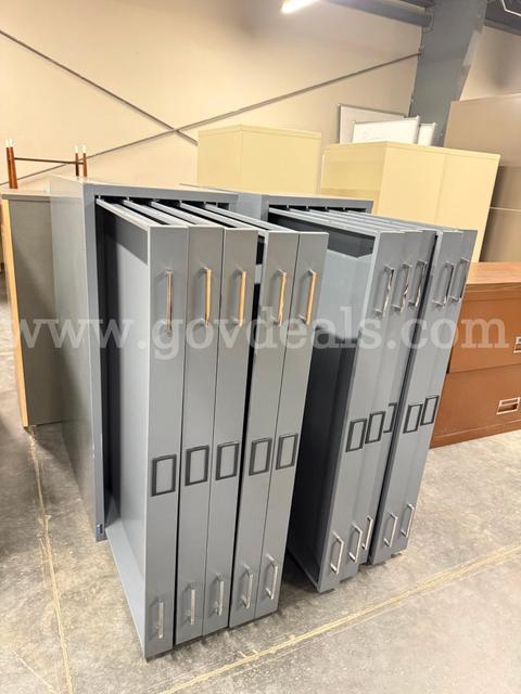 (Set of 2) Gray Blueprint Filing Cabinet