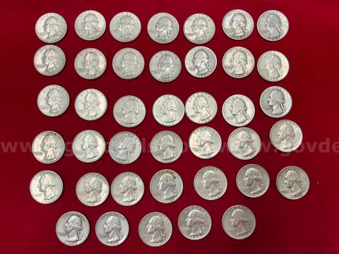 40 U.S. PRE-1965 SILVER WASHINGTON QUARTERS