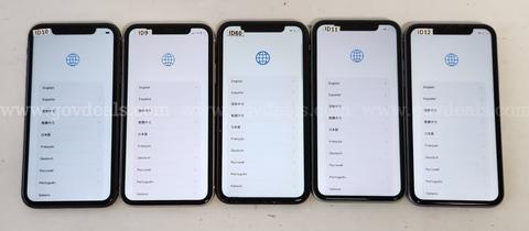 Lot of (5) Apple iPhone XR / iPhone 11 Smartphones – Mixed Grades A-C