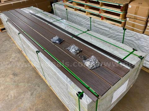 Lot of 350 Sq. Ft. of Premium Grooved Composite Decking Boards, Including All Necessary Hardware. Color - COFFEE