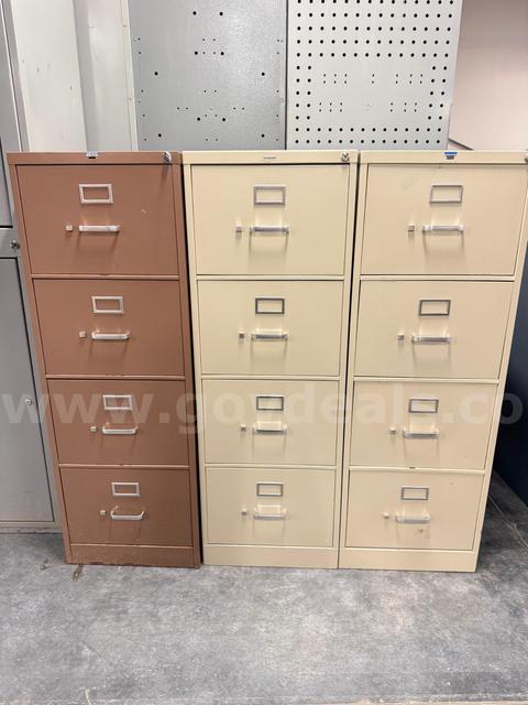 (Set of 3) Vertical Heavy Duty Filing Cabinets