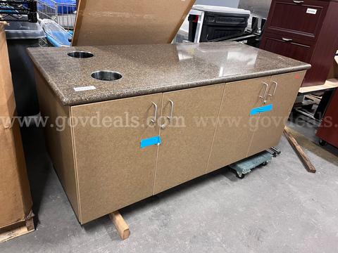 Restaurant Counter Top with trash bins