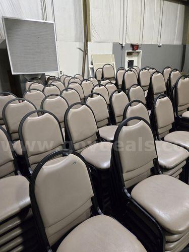 Armless Metal Chairs with Tan Leathering (219782 TM)
