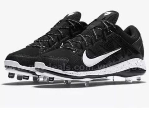 RARE/Nike Air Hyperdiamond Pro..Black/ White 684693-010 Softball Cleats..Size:13 NEW*WILL SHIP*