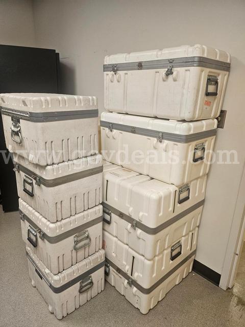 Lot of Eight (8) Hard Plastic Storage/Transport Cases