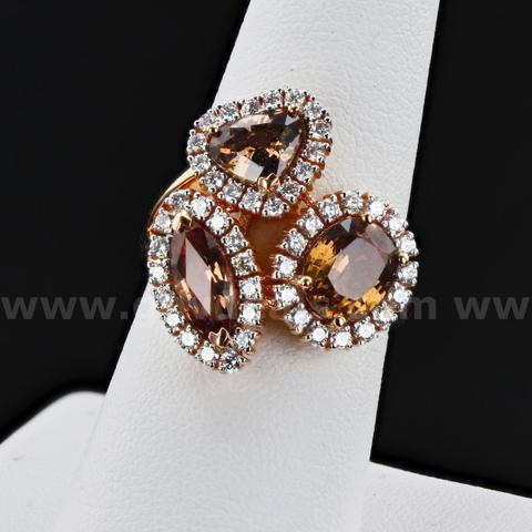 18k Rose Gold SAPPHIRE and DIAMOND Ring