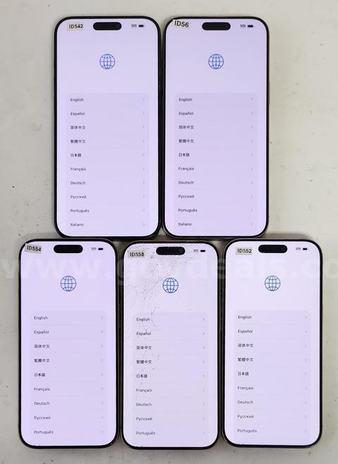 Lot of (5) Apple iPhone 16 Pro / Pro Max Smartphones – Mixed Grades B-C