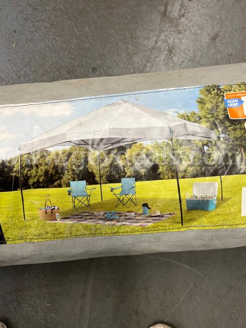 Brand: Ozark Trail Size: 12 ft x 12 ft canopy Covers up to 144 sq ft UV 50+ protection