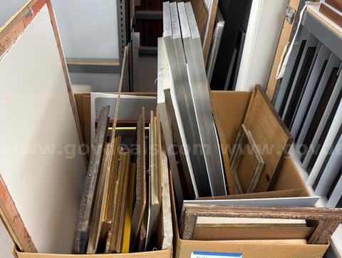 2 Bins of Various Sizes of Picture Frames