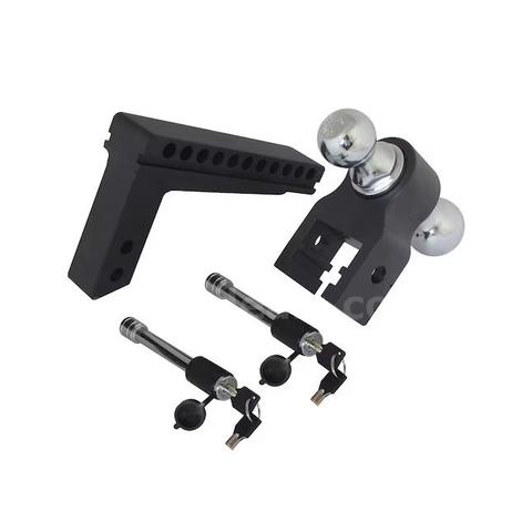 SHIPPING AVAILABLE Adjustable Drop Trailer Hitch Dual Ball Mount 2" & 2-5/16" Ball 10000lbs w/ Lock Pins(5-29)