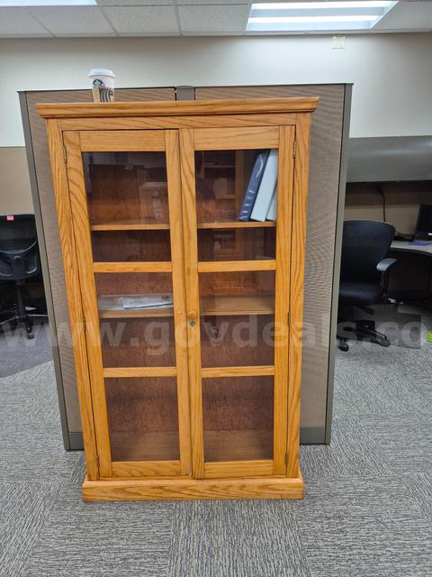 Lot of 2 - Bookcases with Glass Doors