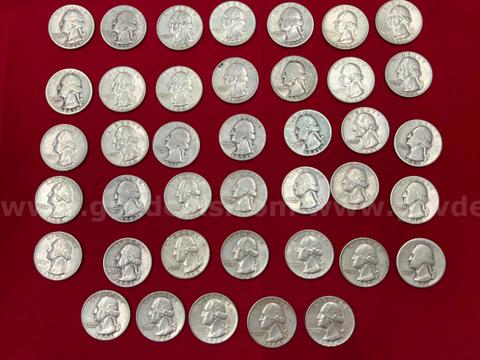 40 U.S. PRE-1965 SILVER WASHINGTON QUARTERS
