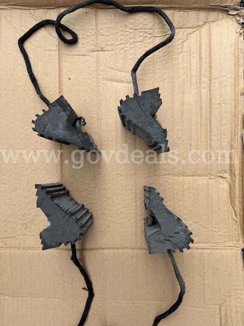 LOT OF 4 (2+2)Heavy Duty Wheel Chocks,Rubber Wheel Block Non-Slip Base With Rope *WILL SHIP*