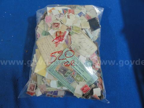 Lot of 10,000+ Unsorted / Unsearched Postage Stamps - 520 Grams (#1)