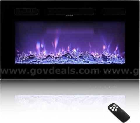 SHIPPING AVAILABLE 42 inch Electric Fireplace, Wall Mounted Recessed Fire Place with Remote Control, Timer(M2-01)